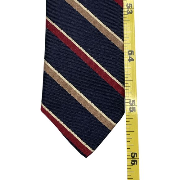 VINTAGE WOOLF BROTHERS COUNTESS MARA TIE Blue Brown and Red, PREOWNED - Picture 7 of 7